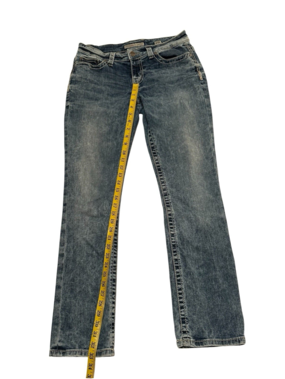 BKE Payton Denim Jeans Low Rise Womens 29R (29X 31.5) Blue Distressed Western - Picture 13 of 16